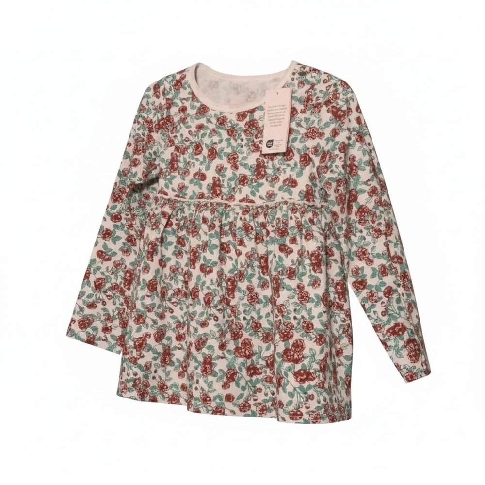 First Impressions Floral Long Sleeve Girls Top NWT Size 4T Tunic W/ Ruffles